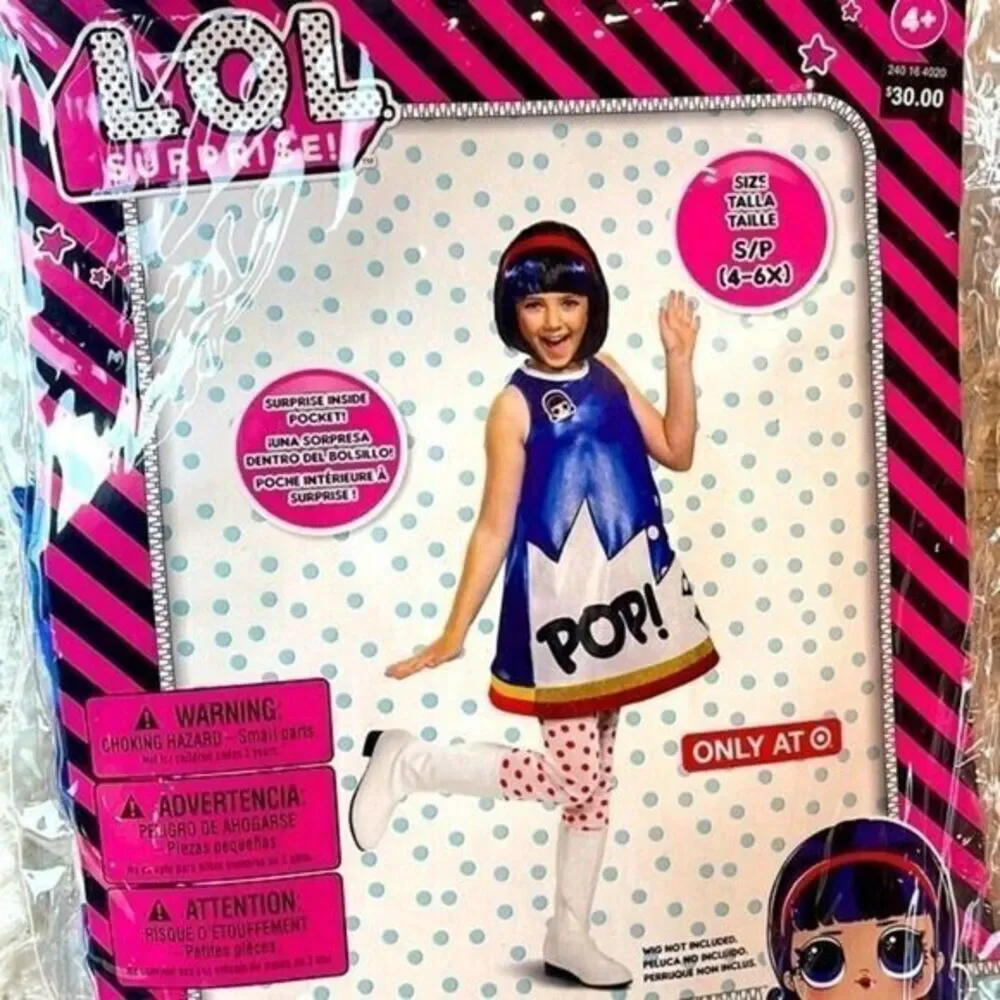 LOL Surprise! Pop Heart Deluxe Child Costume Size S 4-6X